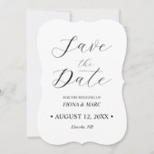 Elegante kalligraphische Hochzeit speichern Sie di Einladung (Vorderseite)