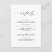 Elegante kalligraphische Hochzeitdetails mit QR-Co Begleitkarte (Vorderseite)