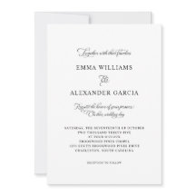 Elegante kalligraphische Hochzeitdetails Schwarz &