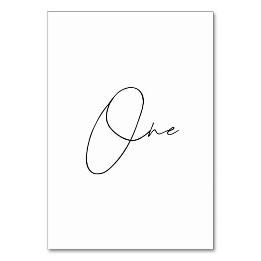 Elegante kalligraphische Hochzeitssemble-Tischnumm Tischnummer (Vorderseite)