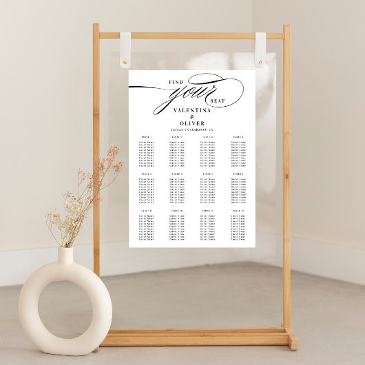 Elegante kalligraphische Hochzeitsstiftung Poster