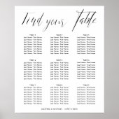 Elegante kalligraphische Hochzeitstabelle Poster (Vorne)