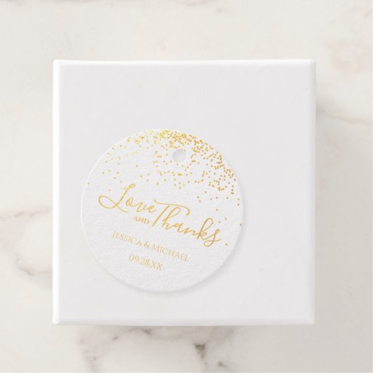 Elegante kalligraphische Liebe und Dank Hochzeit Geschenkanhänger (Mit Box)