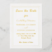 Elegante kalligraphische Minimal-Goldbrände-Hochze Folieneinladung (Vorderseite)