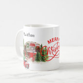 Elegante kalligraphische monogramm rote und grüne  kaffeetasse (Vorderseite Links)