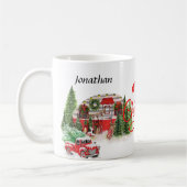 Elegante kalligraphische monogramm rote und grüne  kaffeetasse (Links)