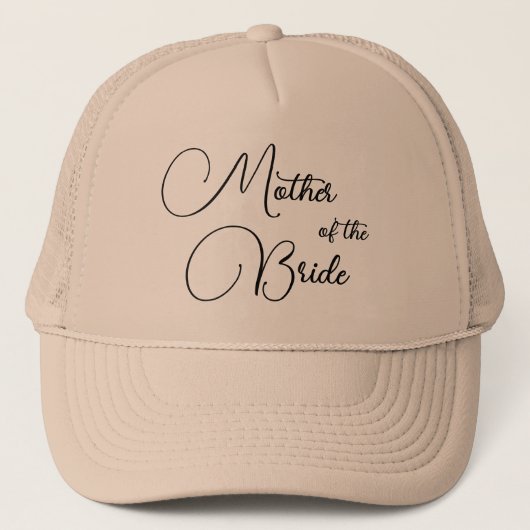 Elegante kalligraphische Mutter der Bride Bridal Truckerkappe (Vorderseite)