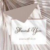 Elegante kalligraphische neutrale Monogramm-Hochze Dankeskarte