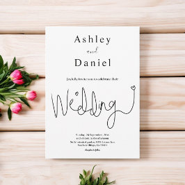 Elegante kalligraphische Schwarz-Weiß-Einfache Hoc Einladung