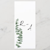 Elegante kalligraphische Schwarz-Weiß-Hochzeit Menükarte (Rückseite)