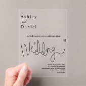 Elegante kalligraphische Schwarz-Weiß-Moderne Hoch Acryleinladungen (Insitu (Handheld))