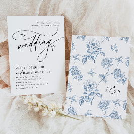 Elegante kalligraphische Schwarz-Weiß-Monogramm-Ho Einladung