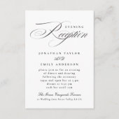 Elegante kalligraphische Schwarze Krawatte Hochzei Begleitkarte (Vorderseite)