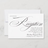 Elegante kalligraphische Schwarze Krawatte Hochzei Einladung (Vorderseite)