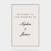 Elegante kalligraphische Schwarze Rahmen Begrüßung Acrylschild (Vorderseite)