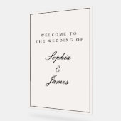 Elegante kalligraphische Schwarze Rahmen Begrüßung Acrylschild (Winkel)