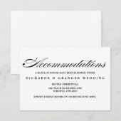 Elegante kalligraphische Skripte Hochzeitsunterkün Begleitkarte (Vorne/Hinten)