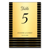 Elegante, kalligraphische Skriptgrafik Schwarz-Gol Tischnummer (Vorderseite)