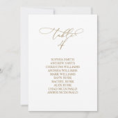 Elegante kalligraphische Tischnummer 4 Sitzplakett (Vorderseite)