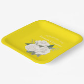 Elegante kanarische Hochzeiten in Gelb und Weiß Ro Pappteller (Gewinkelt)