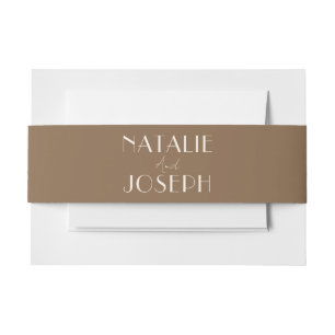 Elegante Karamellbraune alte Geldvornehme Hochzeit Einladungsbanderole