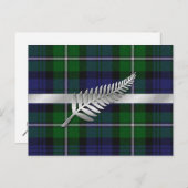 Elegante Kariert Save the Date Postkarte (Vorne/Hinten)