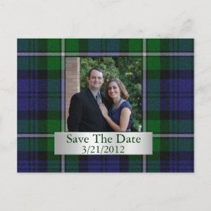 Elegante Kariert Save the Date Postkarte