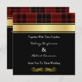 Elegante Karierte Einladung zur Hochzeit (Vorne/Hinten)