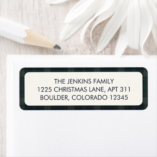 Elegante Karierte Rücksendeadresse Navy Blue und G (Insitu)