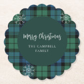 Elegante Karierte Rustikale Campbell Tartan Untersetzer (Vorderseite)
