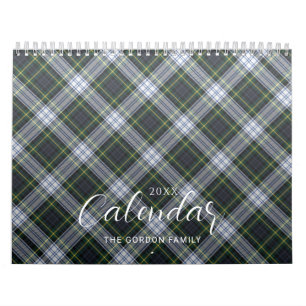 Elegante Karierte Rustikale Familie 2024 Tartan Kalender