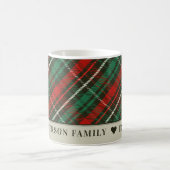 Elegante Karierte Tartan Hunter Green Kaffeetasse (Mittel)
