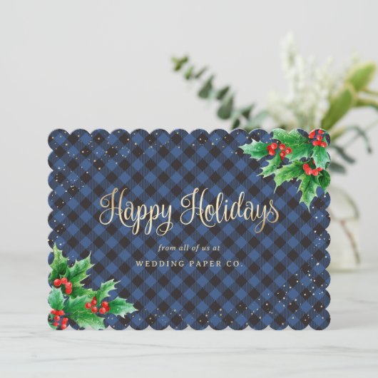 Elegante Karierte Wasserpfeife Feiertagskarte (Stehend Vorderseite)