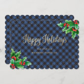 Elegante Karierte Wasserpfeife Feiertagskarte (Vorne/Hinten)