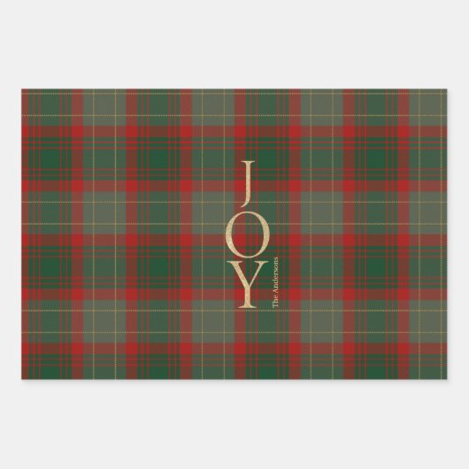 Elegante Karierte Weihnachten Geschenkpapier Set (Vorderseite)