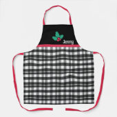 Elegante Karierte Weihnachtsfeiertage - Black & Wh Schürze (Vorderseite)