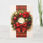 Elegante Karierte Weihnachtskreidekarte Karte (Vorderseite)