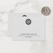 Elegante Karkohle Gray Business Note Card Mitteilungskarte (Vorderseite/Rückseite Beispiel)