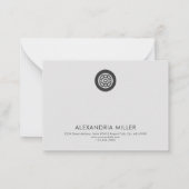 Elegante Karkohle Gray Business Note Card Mitteilungskarte (Rückseite)