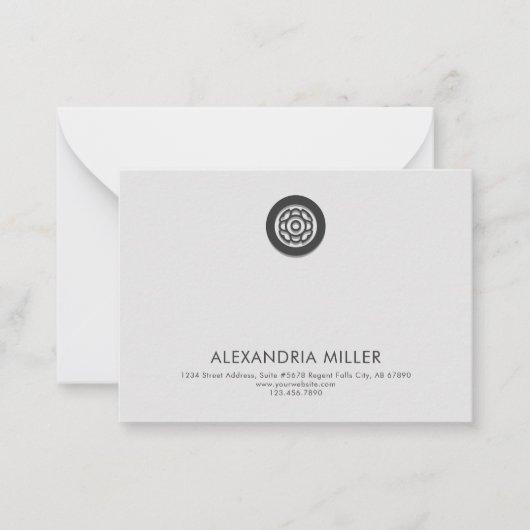 Elegante Karkohle Gray Business Note Card Mitteilungskarte (Vorderseite)