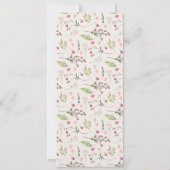 Elegante Karte des rosa grünen Brautparty mit flor (Rückseite)