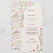 Elegante Karte des rosa grünen Brautparty mit flor (Vorne/Hinten)