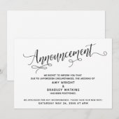 Elegante Karte für die verspätete Hochzeit (Vorne/Hinten)