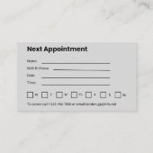 Elegante KARTE für individuelle Ernennung (Rückseite)