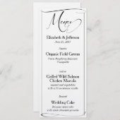 Elegante Karte mit Schwarz-Weiß-Skript-Hochzeitsme (Vorne/Hinten)