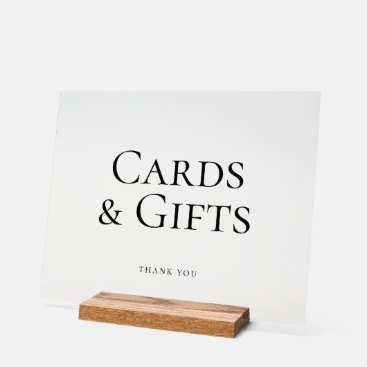 Elegante Karten + Geschenke Hochzeitssing Schwarz Acrylschild (Winkel)