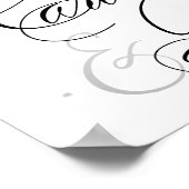 Elegante Karten und Geschenke Black Script | Tabel Poster (Ecke)