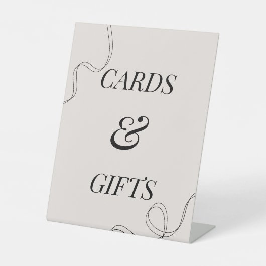 Elegante Karten und Geschenke Brautparty Party Sig Sockelschild (Vorderseite)