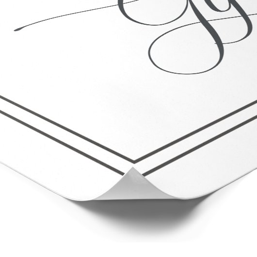 Elegante Karten und Geschenke für Hochzeiten Poster (Ecke)