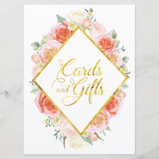 Elegante Karten und Geschenke legen Zeichen - 6,5"